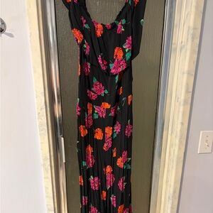 Floral Black Maxi romper